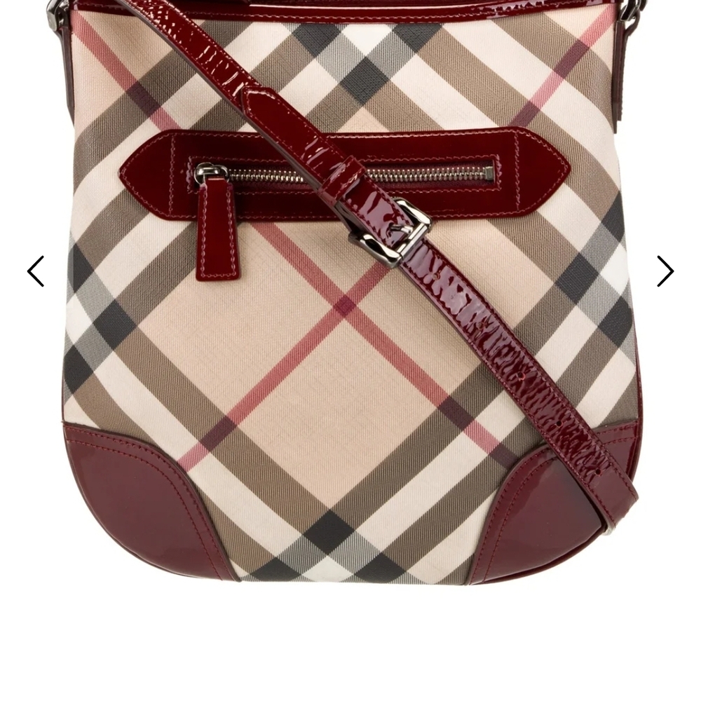 Burberry Red and Beige Plaid Crossbody Bag